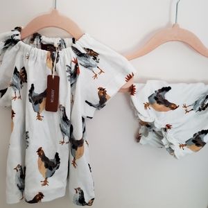 Milkbarn Chicken Dress & Bloomer Set